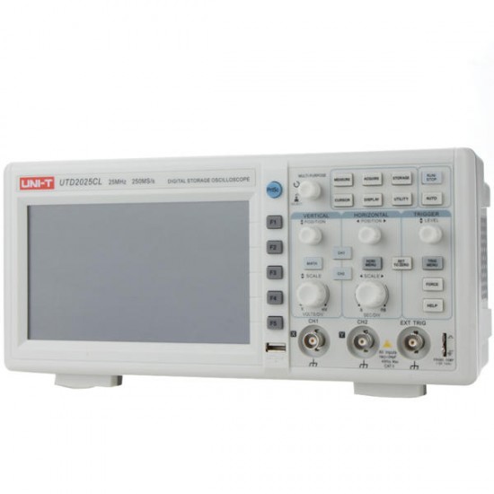 UTD2025CL 25MHz 250Ms/s Digital Storage Oscilloscope DSO 2Channels 7inch TFT LCD Scopemeter UTD2025CL 25MHz 250Ms/s Digital Storage Oscilloscope DSO 2Channels 7inch TFT LCD Scopemeter