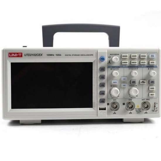 UTD2102CEX Digital 2 Channels 1G 100MHz 7 Inch TFT LCD Storage Oscilloscope