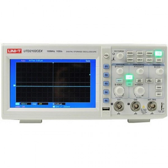 UTD2102CEX Digital 2 Channels 1G 100MHz 7 Inch TFT LCD Storage Oscilloscope