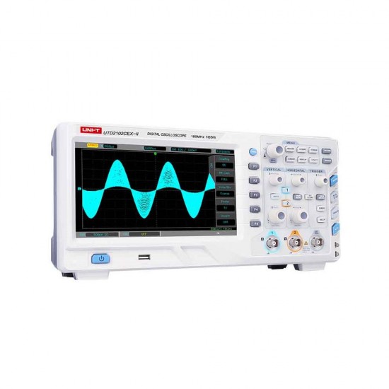 UTD2102CEX-II Digital Storage Oscilloscope 2CH 100MHz Bandwidth 800x480 WVGA Phosphor 8Inch TFT 1GS/s 25kpts 2 Channels UTD2102CEX-II Digital Storage Oscilloscope 2CH 100MHz Bandwidth 800x480 WVGA Phosphor 8Inch TFT 1GS/s 25kpts 2 Channels