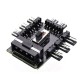 1 to 8 8Channel 3Pin Fan Hub PWM Molex Splitter PC Mining Cable 12V Power Supply Cooler Cooling Speed Controller Adapter