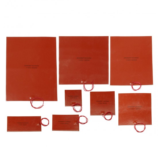 100-400mm 40-500W 110V Heated Bed Heater Pad Silicone Heating Mat 100-400mm 40-500W 110V Heated Bed Heater Pad Silicone Heating Mat