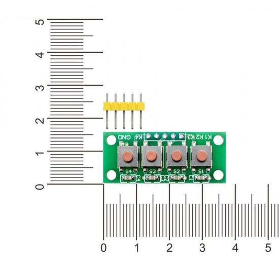 10pcs 1x4 4 Keys Button 5 Pin Keypad Keyboard Module Mcu Board for Student Class Design Graduation Project Ex