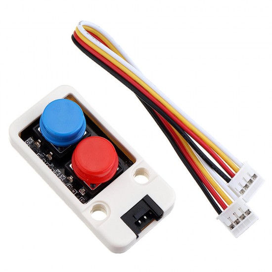 10pcs Mini Dual Push Button Switch Unit with GROVE Port Cable Connector Compatible with FIRE /M5GO ESP32 Micro