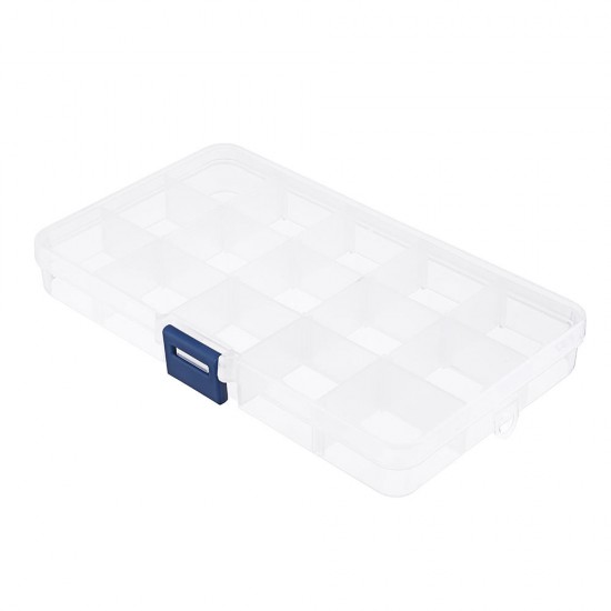 15 Grid Adjustable Electronic Components Project Storage Assortment Box Bead Organizer Jewelry Box Plastic Storage Case