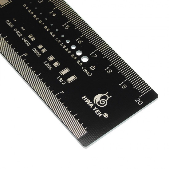 20cm Multifunctional PCB Ruler Measuring Tool Resistor Capacitor Chip IC SMD Diode Transistor Package 180 Degrees 20cm Multifunctional PCB Ruler Measuring Tool Resistor Capacitor Chip IC SMD Diode Transistor Package 180 Degrees