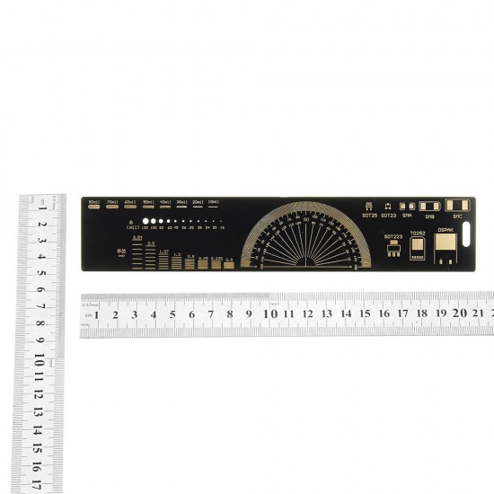 20cm Multifunctional PCB Ruler Measuring Tool Resistor Capacitor Chip IC SMD Diode Transistor Package 180 Degrees 20cm Multifunctional PCB Ruler Measuring Tool Resistor Capacitor Chip IC SMD Diode Transistor Package 180 Degrees