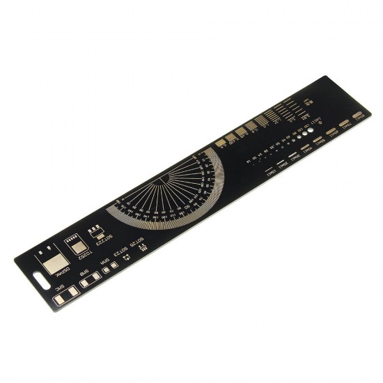 20cm Multifunctional PCB Ruler Measuring Tool Resistor Capacitor Chip IC SMD Diode Transistor Package 180 Degrees