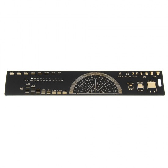20cm Multifunctional PCB Ruler Measuring Tool Resistor Capacitor Chip IC SMD Diode Transistor Package 180 Degrees 20cm Multifunctional PCB Ruler Measuring Tool Resistor Capacitor Chip IC SMD Diode Transistor Package 180 Degrees