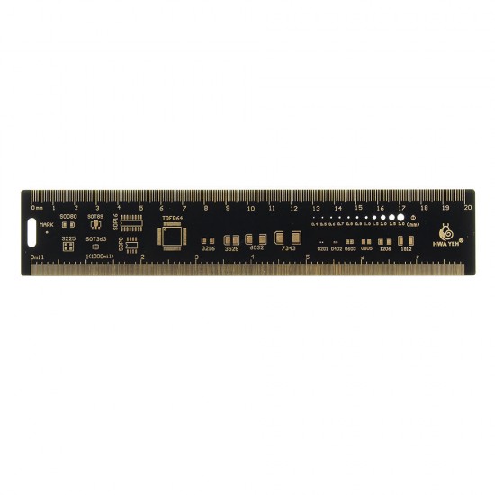 20cm Multifunctional PCB Ruler Measuring Tool Resistor Capacitor Chip IC SMD Diode Transistor Package 180 Degrees 20cm Multifunctional PCB Ruler Measuring Tool Resistor Capacitor Chip IC SMD Diode Transistor Package 180 Degrees