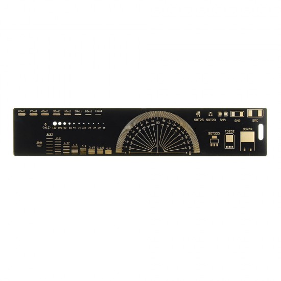 20cm Multifunctional PCB Ruler Measuring Tool Resistor Capacitor Chip IC SMD Diode Transistor Package 180 Degrees 20cm Multifunctional PCB Ruler Measuring Tool Resistor Capacitor Chip IC SMD Diode Transistor Package 180 Degrees