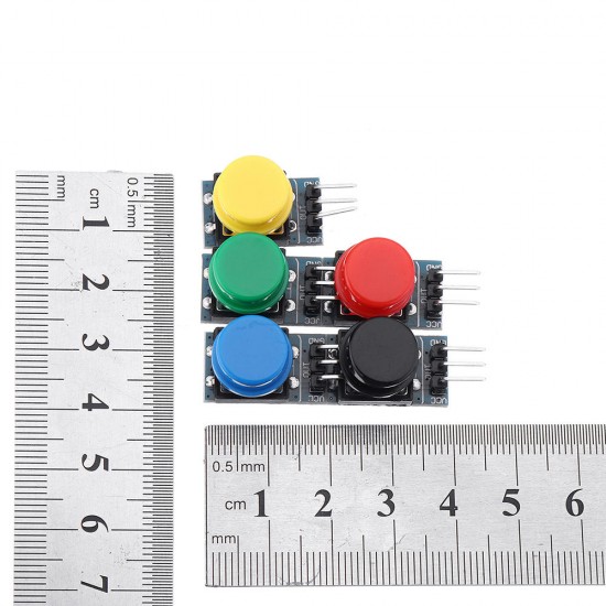 25Pcs 12x12mm Key Switch Module Touch Tact Switch Push Button Non-locking With Cap Red/Black/Yellow/Green/Blue