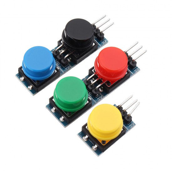 25Pcs 12x12mm Key Switch Module Touch Tact Switch Push Button Non-locking With Cap Red/Black/Yellow/Green/Blue