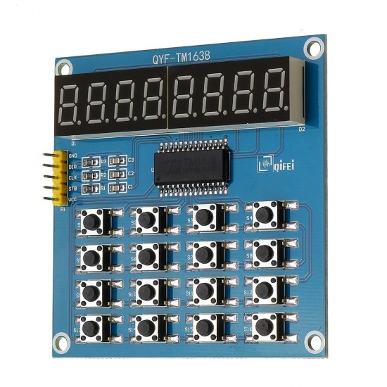 3pcs TM1638 3-Wire 16 Keys 8 Bits Keyboard Buttons Display Module Digital Tube Board Scan And Key LED for Arduino - products that work with official Arduino boards 3pcs TM1638 3-Wire 16 Keys 8 Bits Keyboard Buttons Display Module Digital Tube Board Scan And Key LED for Arduino - products that work with official Arduino boards