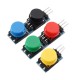 50Pcs 12x12mm Key Switch Module Touch Tact Switch Push Button Non-locking With Cap Red/Black/Yellow/Green/Blue