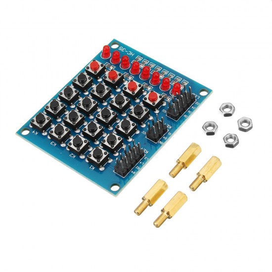 8 LED 4x4 Push Button Switch 16 Keys Matrix Independent Keyboard Module For AVR ARM STM32