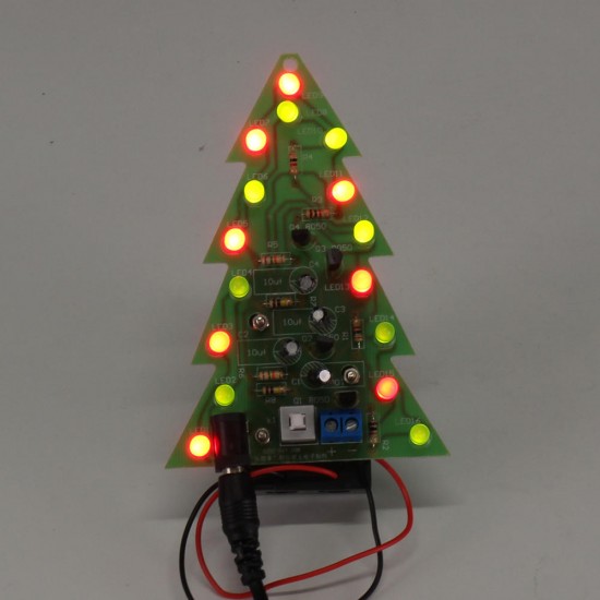 Assembled Christmas Tree 16x LED Color Light Electronic PCB Decoration Tree Children Gift