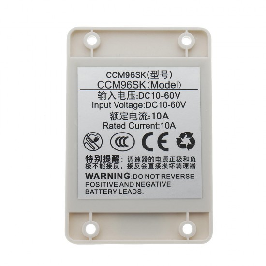 CCM96SK 20A PWM DC Motor Governor 12V/24V/36V/48V High Power DC Drive Speed Controller Module Waterproof CCM96SK 20A PWM DC Motor Governor 12V/24V/36V/48V High Power DC Drive Speed Controller Module Waterproof