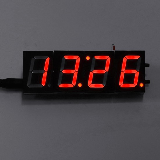 4 Digit LED Electronic Clock Temperature Light Control Version With Housing