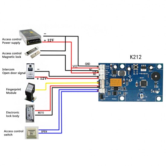 K212 Switch Power Supply Fingerprint Access Control Control Board Door System