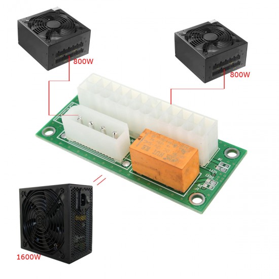 Mining ATX 24Pin Dual PSU Power Supply Sync Starter Extender Cable Connector For BTC Miner Machine