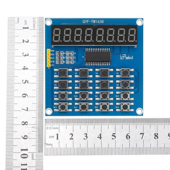 TM1638 3-Wire 16 Keys 8 Bits Keyboard Buttons Display Module Digital Tube Board Scan And Key LED