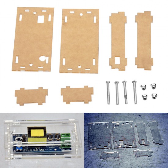 Transparent Acrylic Protective Case For 5V-12V to 300V-1200V DC-DC Boost Module