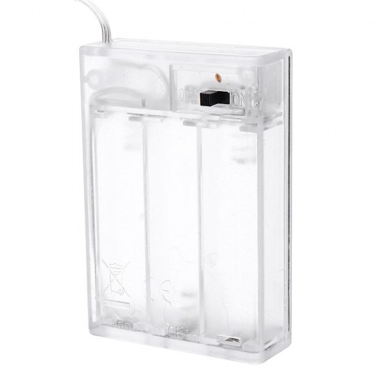 Transparent Battery Box Holder Fully Sealed with Switch for 3 x AA Batteries