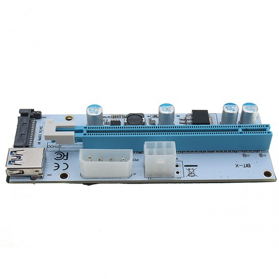 USB3.0 PCI-E 1x To 16x SATA +4P+6P Extender Riser Card Adapter Power Cable Miner USB3.0 PCI-E 1x To 16x SATA +4P+6P Extender Riser Card Adapter Power Cable Miner