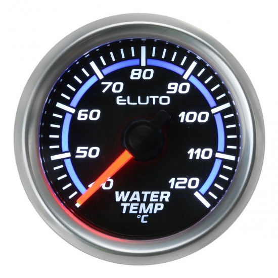 2'' 52mm 40-120°C Water Temperature Gauge Blue LED Black Face Car Meter + Sensor