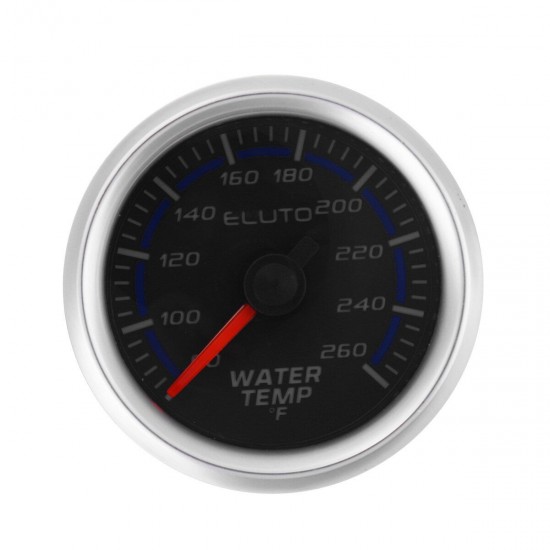 2'' 52mm 80-260°F Water Temperature Gauge Blue LED Black Face Car Meter + Sensor