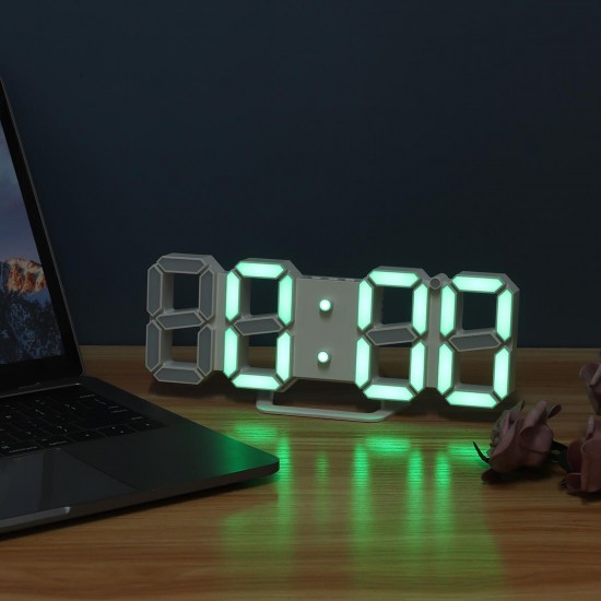 3D Alarm Clock LED Date Display Digital Temperature Snooze Table Wall Hanging