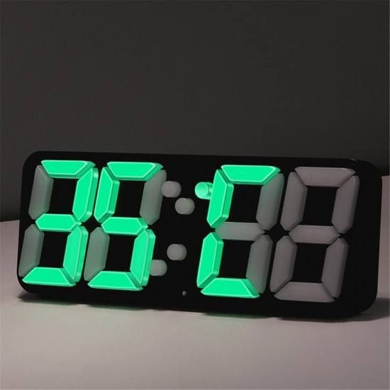 3D LED Digital Clock 115 RGB Colors Desk Wall Alarm Clock Remote Control Date Alarm Clock Thermometer Function Clock Voice Control Alarm Clock