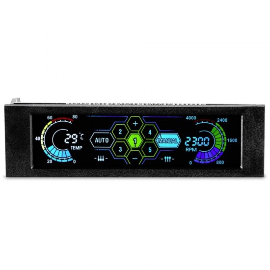 5.25'' Color Display Drive Bay PC Computer CPU Cooling LCD Front Panel Temperature Controller Fan Speed Control for Desktop