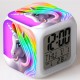 7 Colors Changing Unicorn LED Digital Alarm Clock Thermometer Date Time