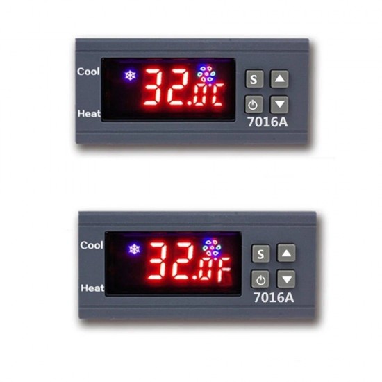 7016A Digital Temperature Switch Controller 30A High-Power °°Display Heating Cooling NTC Sensor Temp Control Thermostat for Freezer Fridge Hatching
