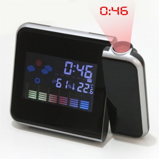 A84503 Projection Digital Thermometer Snooze Alarm Clock LCD Display Screen Weather Thermometer