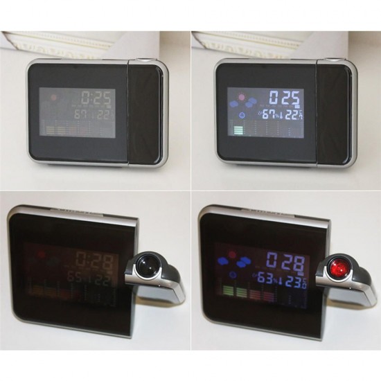 A84503 Projection Digital Thermometer Snooze Alarm Clock LCD Display Screen Weather Thermometer A84503 Projection Digital Thermometer Snooze Alarm Clock LCD Display Screen Weather Thermometer