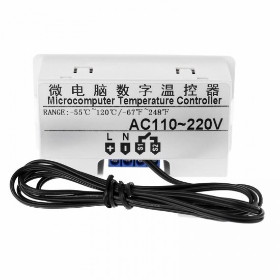 AC110V-220V DC12V Thermostat Heating Cooling Temperature Controller with Buzzer LED Digital Display