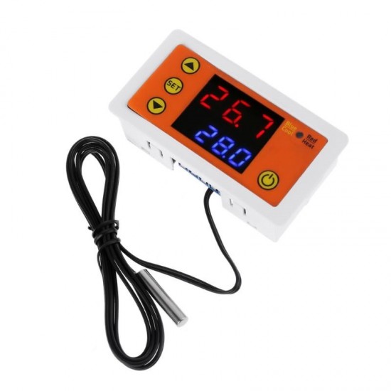 AC110V-220V DC12V Thermostat Heating Cooling Temperature Controller with Buzzer LED Digital Display
