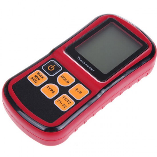 GM1312 Digital Thermometer Dual-channel LCD Display Temperature Meter Tester for K/J/T/E/R/S/N Thermocouple