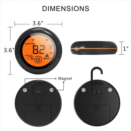 Bluetooth Wireless Smart Meat Thermometer 2 Probes For IOS Android Cooking BBQ