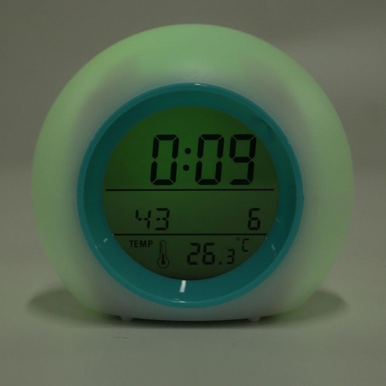 Colorful Electronic Desk Alarm Clock without Natural Sound Glowing Spherical Children's Pat Night Light