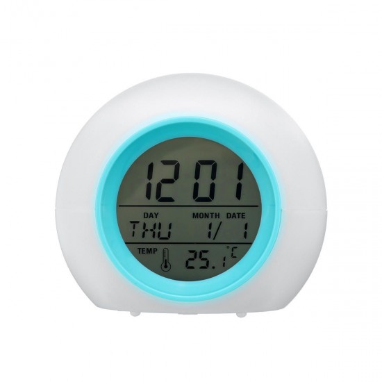 Colorful Electronic Desk Alarm Clock without Natural Sound Glowing Spherical Children's Pat Night Light