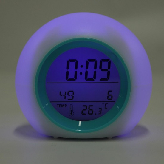 Colorful Electronic Desk Alarm Clock without Natural Sound Glowing Spherical Children's Pat Night Light