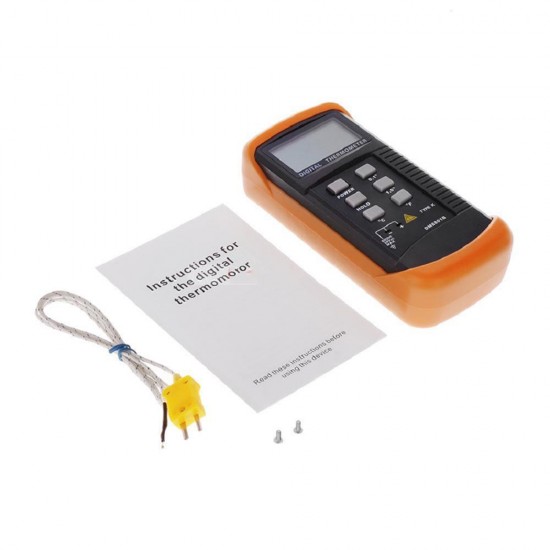 DM6801B Digital Thermometer With K-Type Thermocouple Sensors -50°1300°Data-Hold Function Overload Display Alert Data Retaining Accurate