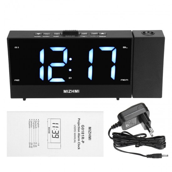 Digital Projection Alarm Clock LED Dual Alarm Radio Snooze FM Radio USB Charging Digital Projection Alarm Clock LED Dual Alarm Radio Snooze FM Radio USB Charging