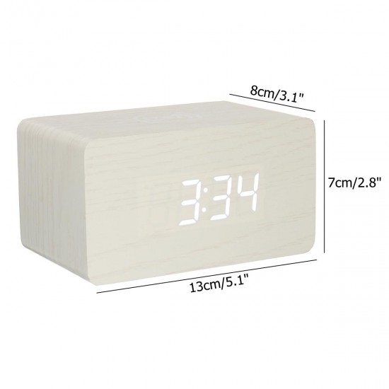 Digital Thermometer LED Desk Alarm Clock With Wireless Charger For Phone