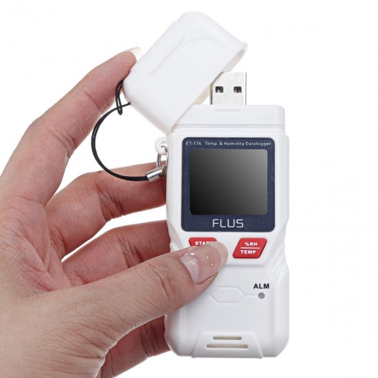 ET-176 Temperature and Humidity Datalogger with Data Report USB Interface for Set-up and Data Transfer to PC