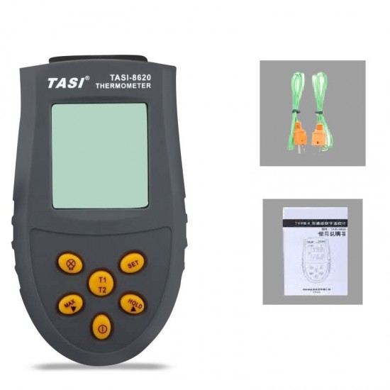 HS6802 High-precision Digital Thermometer with Two Temperature Thermocouples Measuring Range -50°C to 1350°C